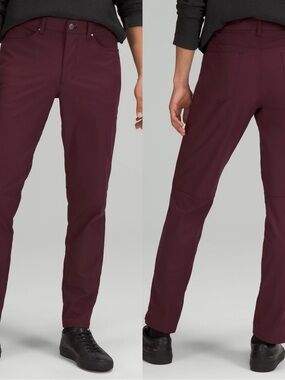 Men's Lululemon ABC Straight-Leg Pants in Burgundy 30x31